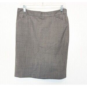 Theory Pencil Skirt Womens Size 6 Gray Wool Blend Straight Office Career Work